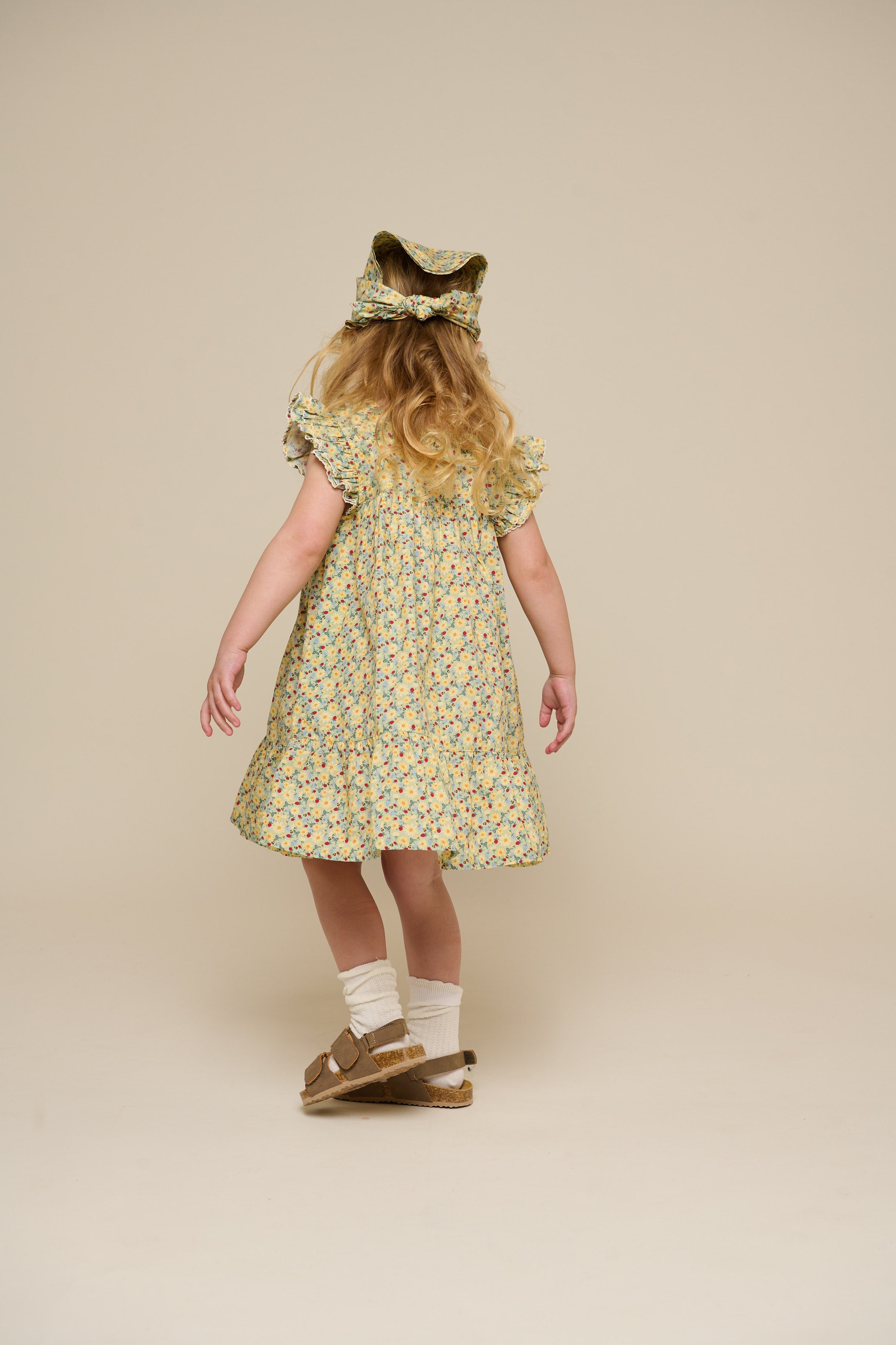 Blumenbedrucktes Poplin-Kleid - Kids - Green | 100962 Poppy
