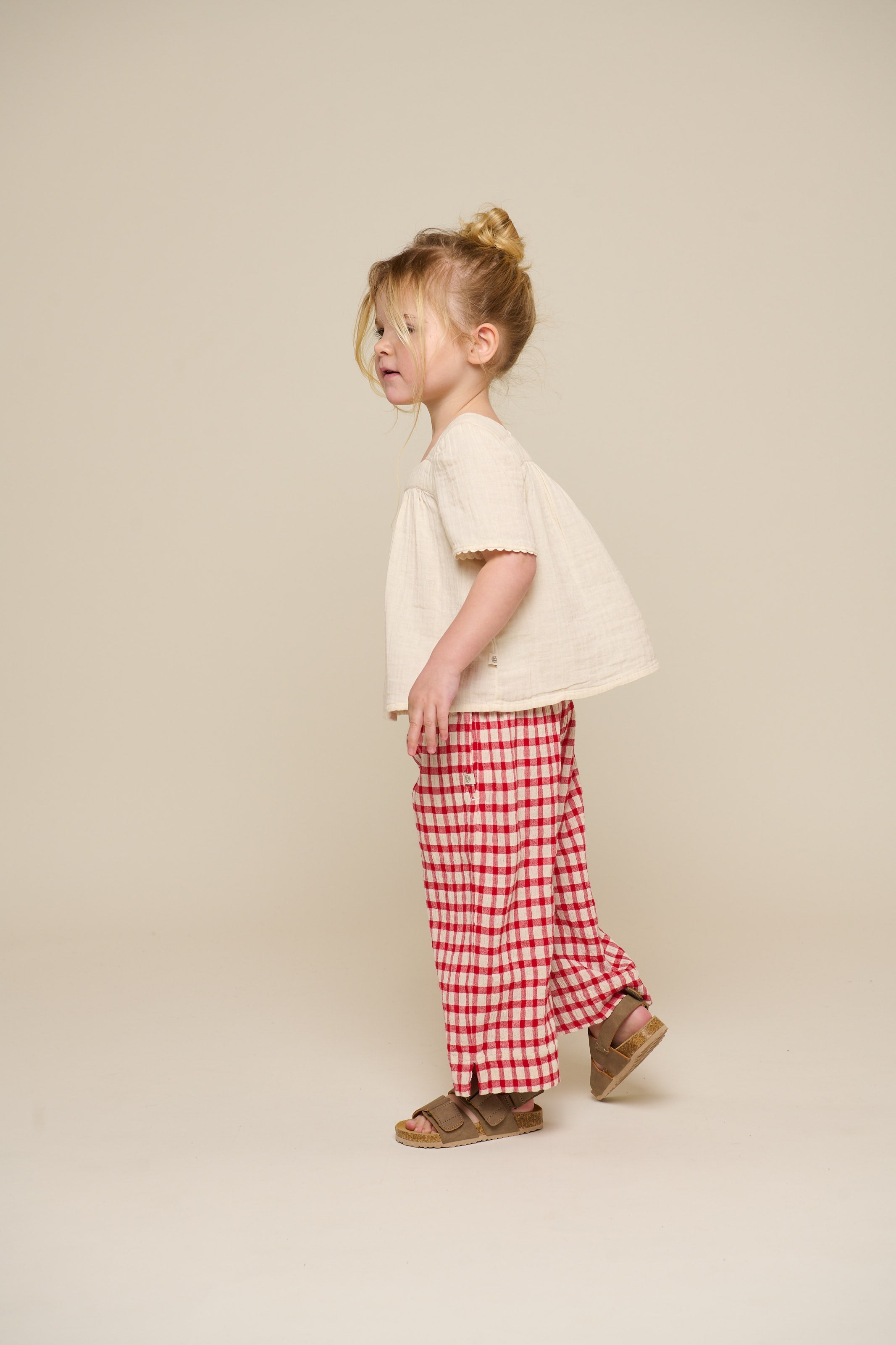 Karierte Baumwollhose - Kids - Cherry Red | 100906 Bonnie