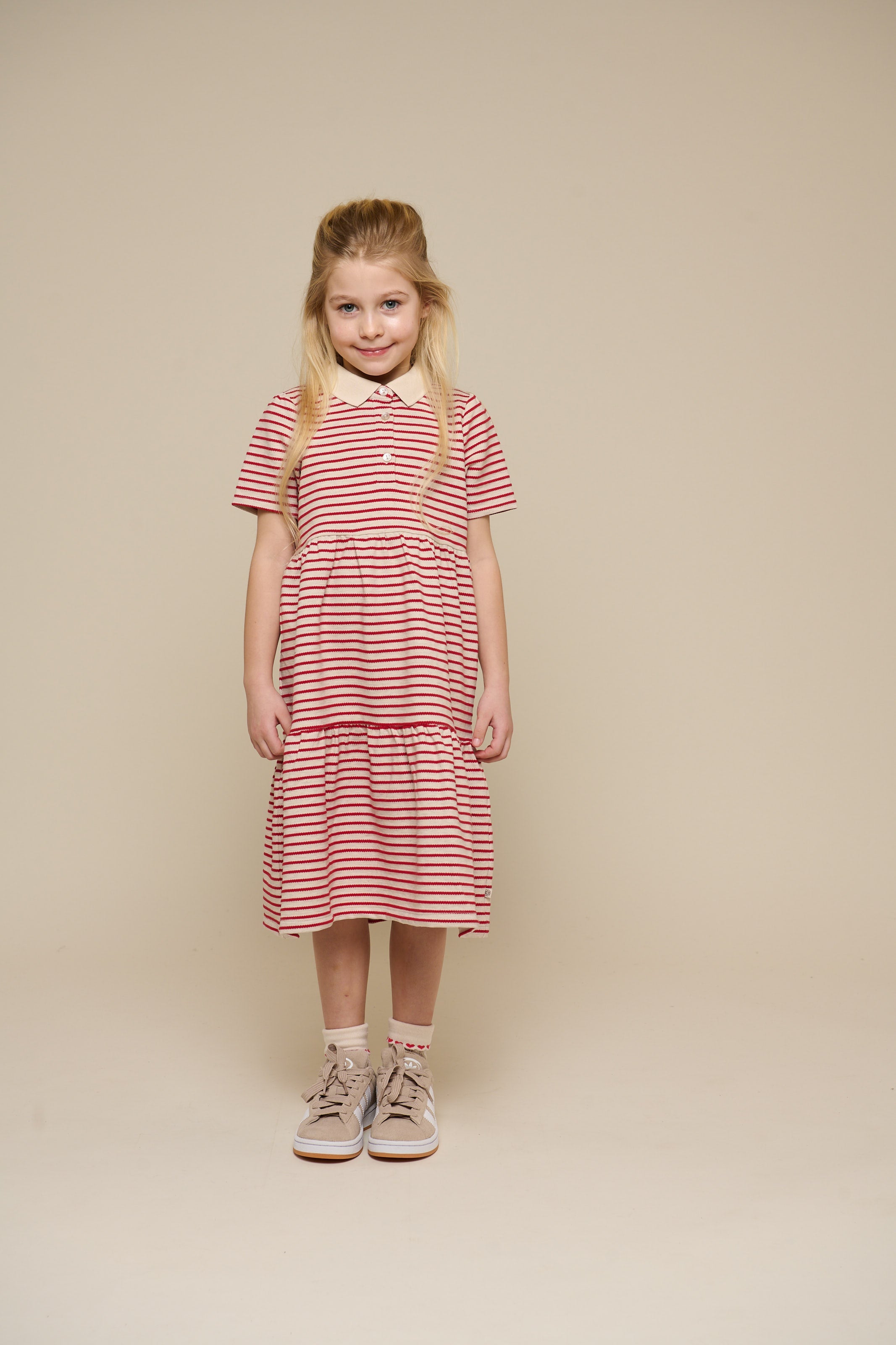 Gestreiftes Jersey-Kleid - Tween - Cherry Red | 101009 Emmie