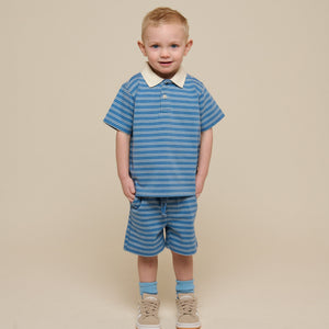 Gestreiftes Jersey-Poloshirt - Kids - Dusty Blue | 101175 Otto