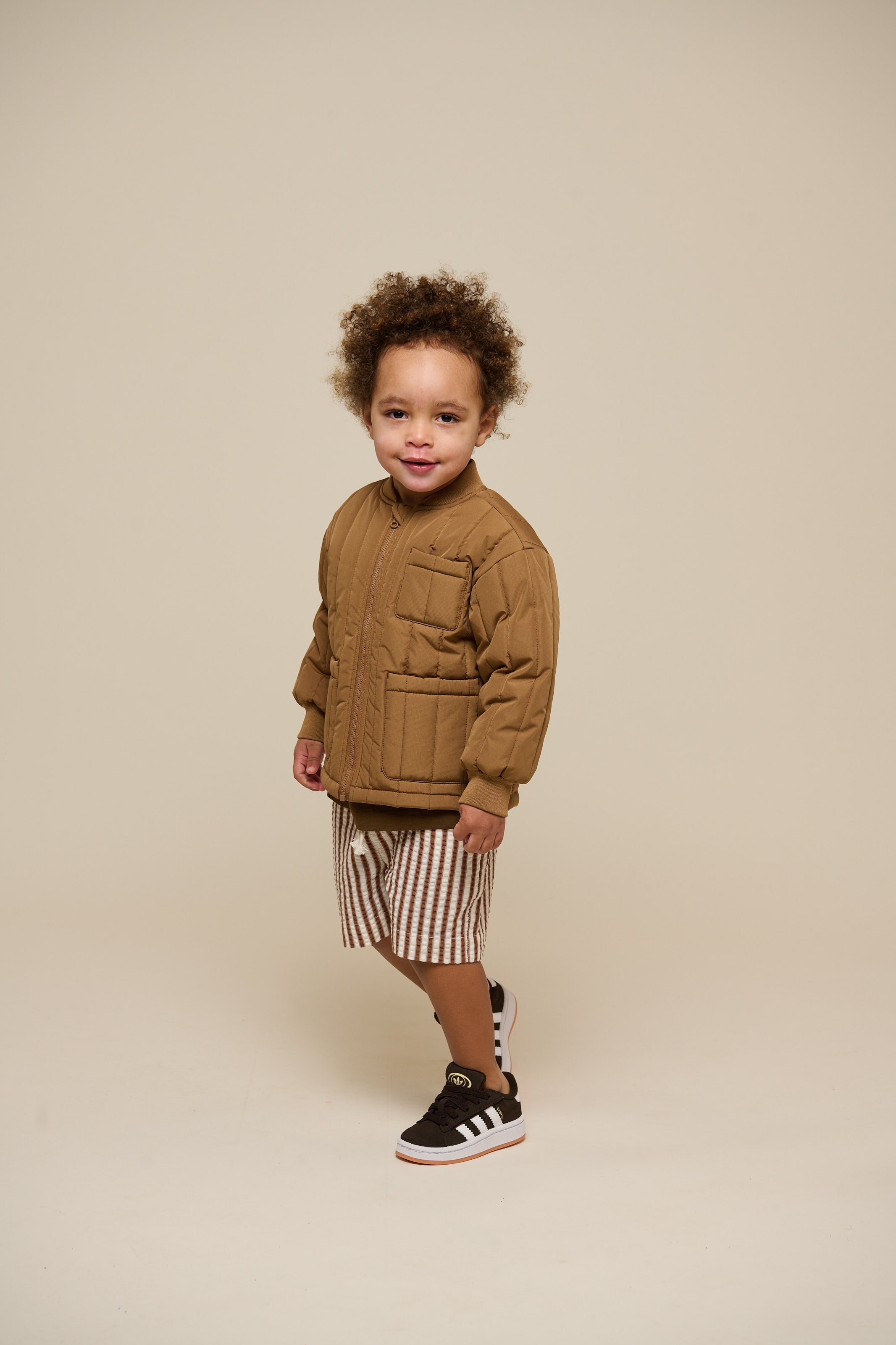Gestreifte Seersucker-Shorts - Kids - Brown | 101187 Frank