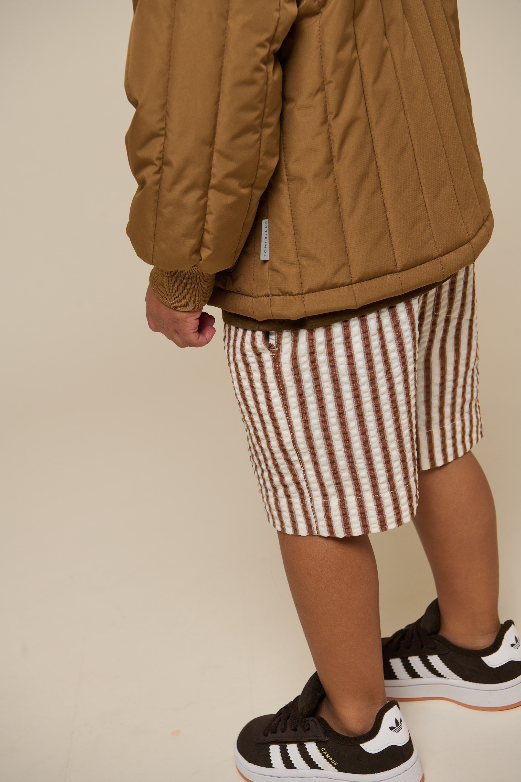 Gestreifte Seersucker-Shorts - Kids - Brown | 101187 Frank