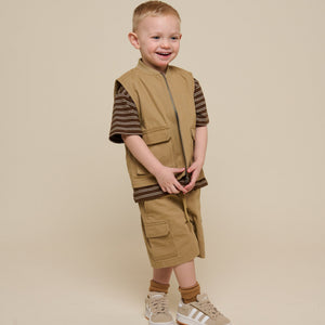 Canvas Cargo Shorts - Kids - Khaki | 101120 Isack