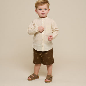 Leinenmischung Hemd mit Stehkragen - Kids - Offwhite | 101201 Lucca
