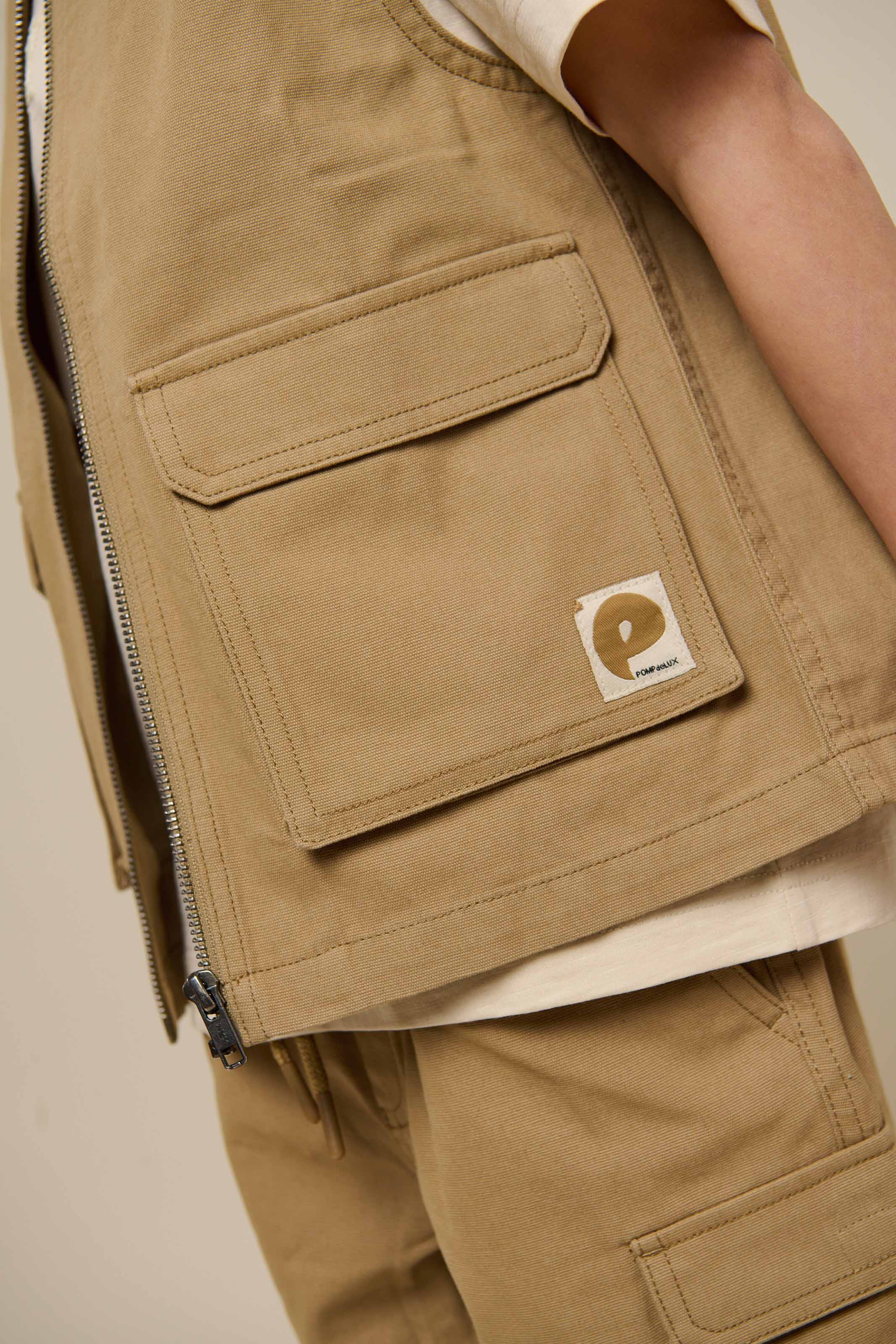 Canvas Cargo Weste - Tween - Khaki | 101129 Isack