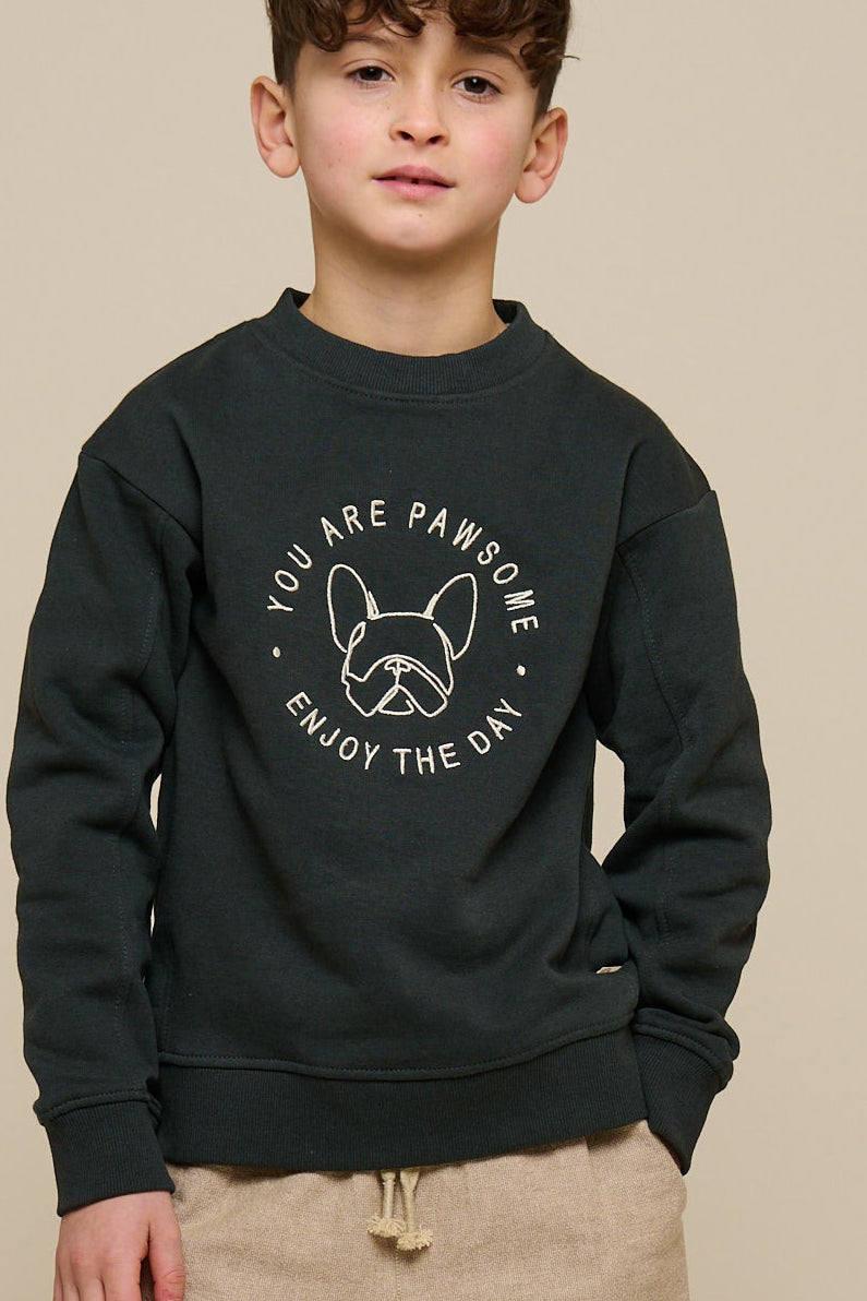 Sweatshirt mit Rundhalsausschnitt - Tween - Forest Green Melange | 100893 Justin