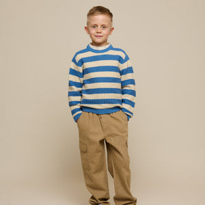 Gestreifter Strick - Tween - Dusty Blue / Offwhite | 101284 Brady