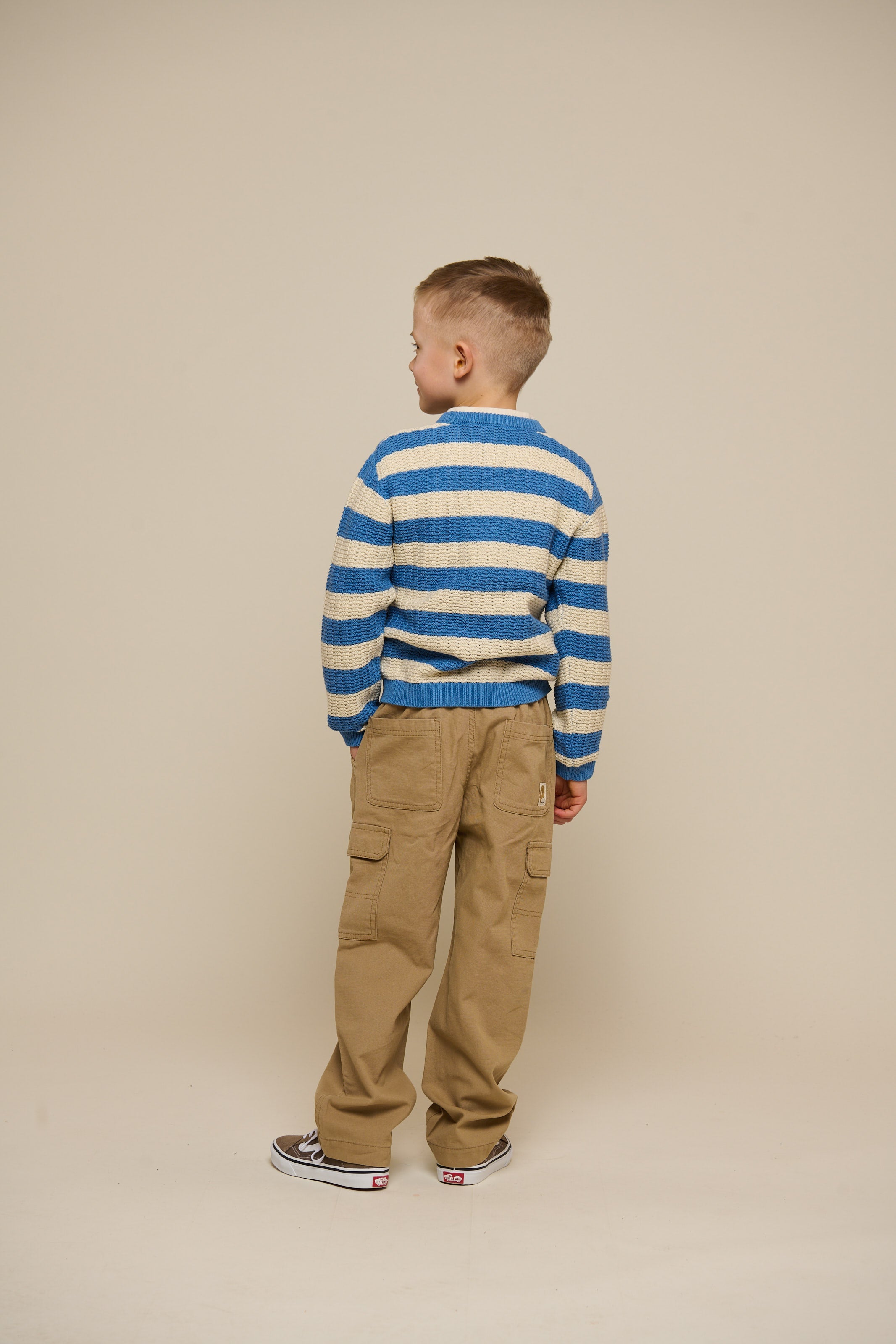 Gestreifter Strick - Tween - Dusty Blue / Offwhite | 101284 Brady