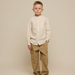 Leinenmix Hemd mit Stehkragen - Tween - Offwhite | 101202 Lucca