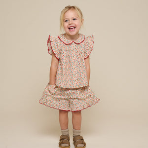 Blumenbedruckte Poplin Shorts - Kids - Rose | 100956 Poppy