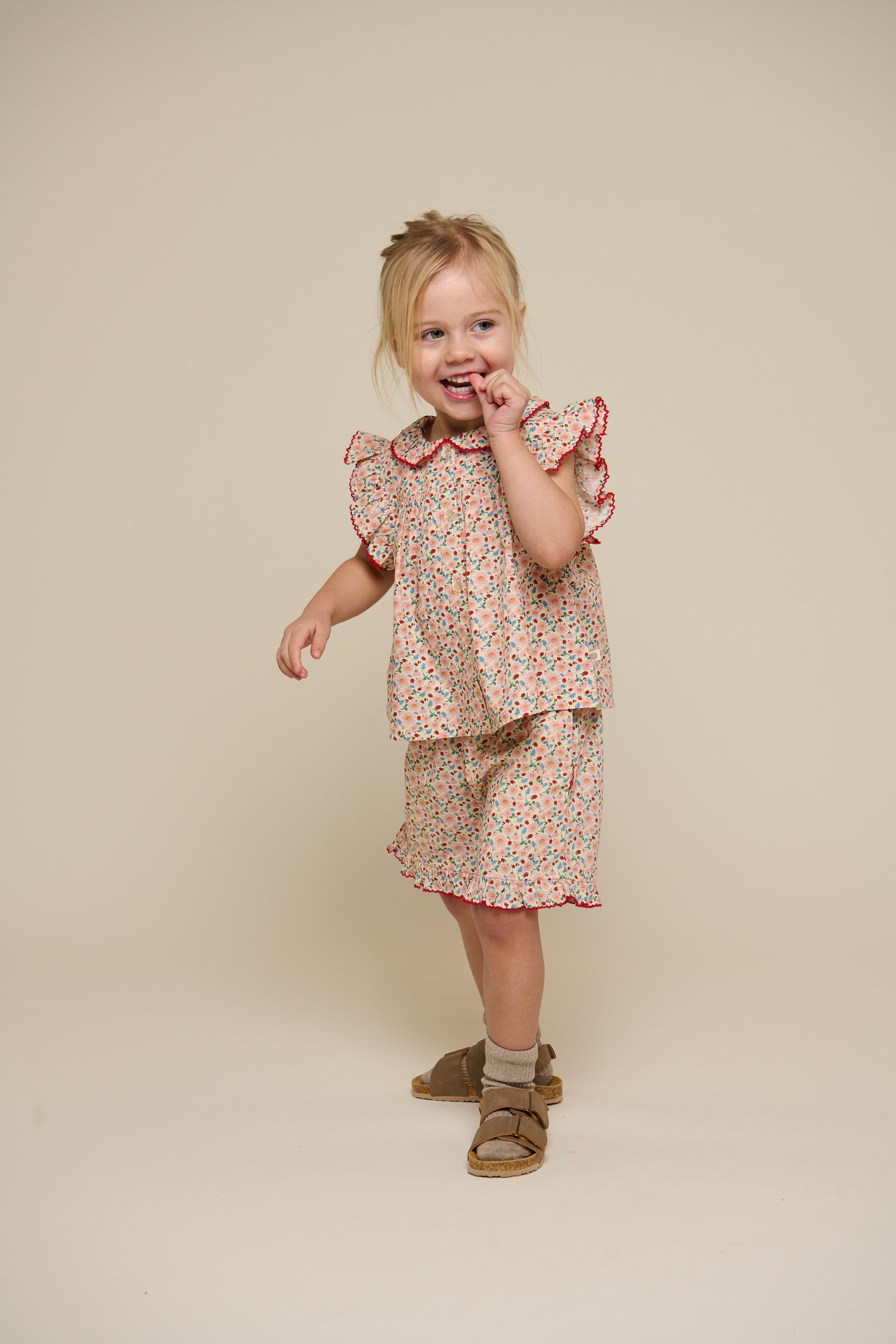 Blumenbedruckte Poplin Shorts - Kids - Rose | 100956 Poppy