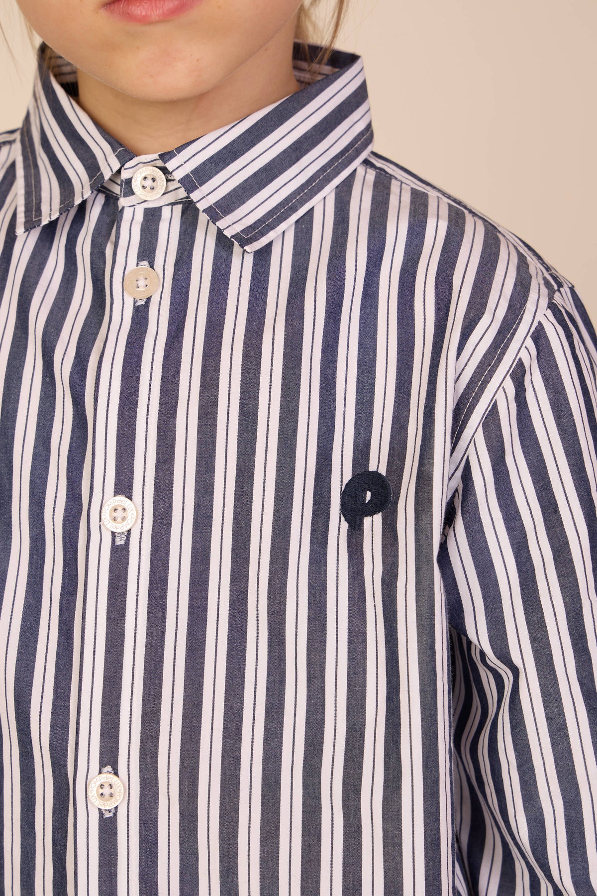 Gestreiftes Baumwollhemd Tween - Navy Stripe | 101654 Milo