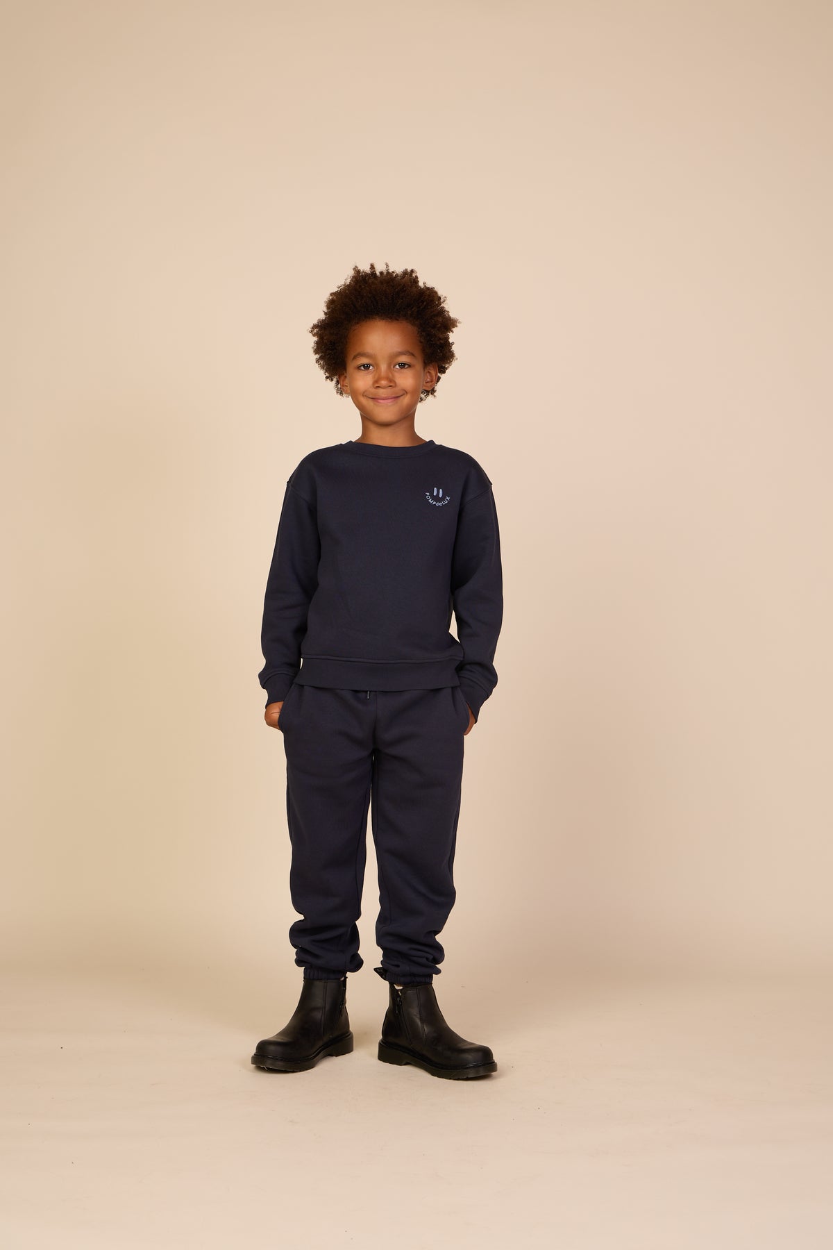 Rundhals-Sweatshirt mit Smiley-Stickerei Tween - Navy | 101574 Andrew