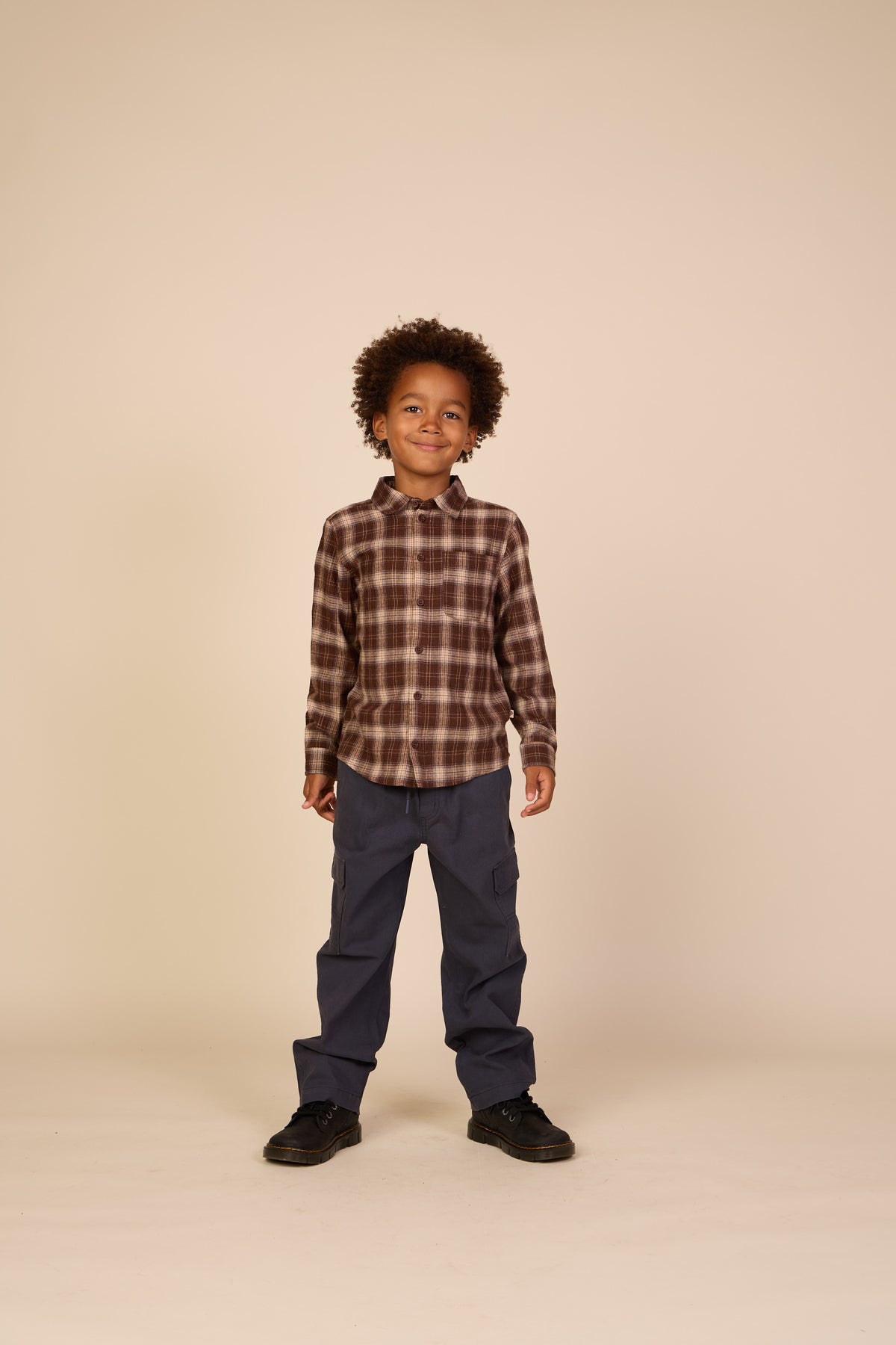 Kariertes Flanellhemd Tween - Brown/Navy | 101652 Edwin