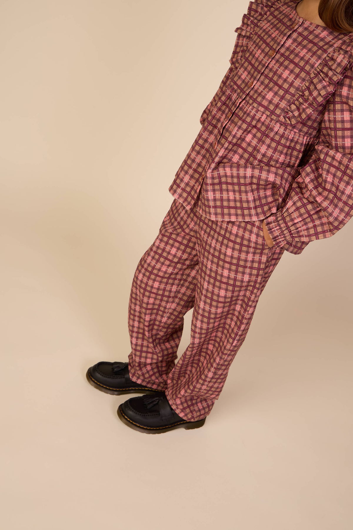 Karierte Baumwollhose Tween - Rose | 101490 Penny