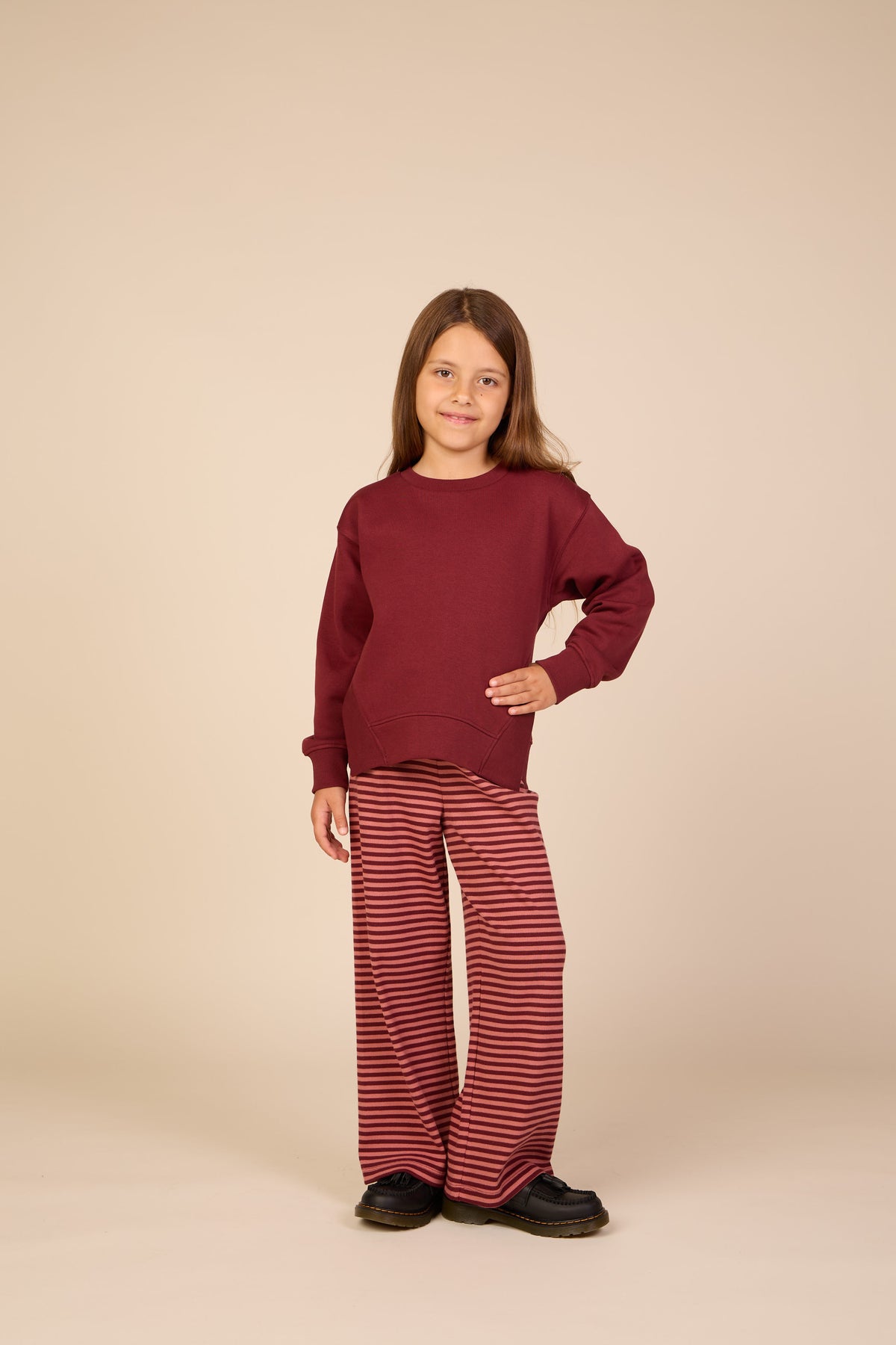 Sweatshirt mit Rippdetails Tween - Bordeaux | 101625 Zoe