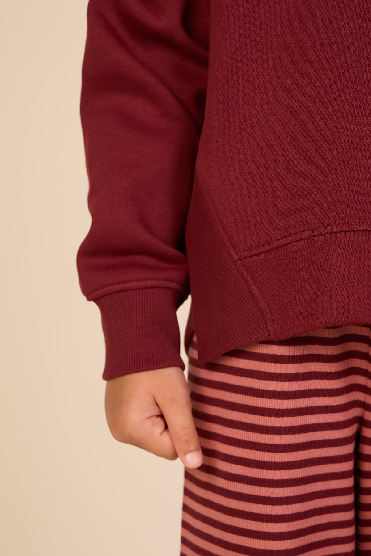 Sweatshirt mit Rippdetails Tween - Bordeaux | 101625 Zoe