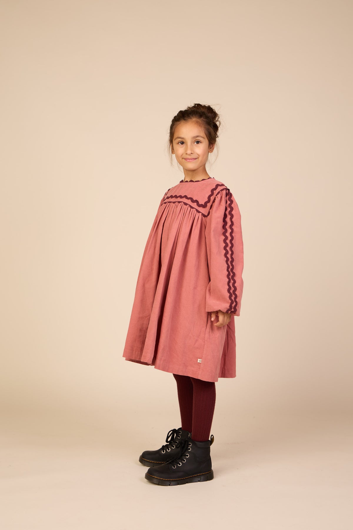 Cordkleid mit Zickzackborte Tween - Dusty Rose | 101476 Sille