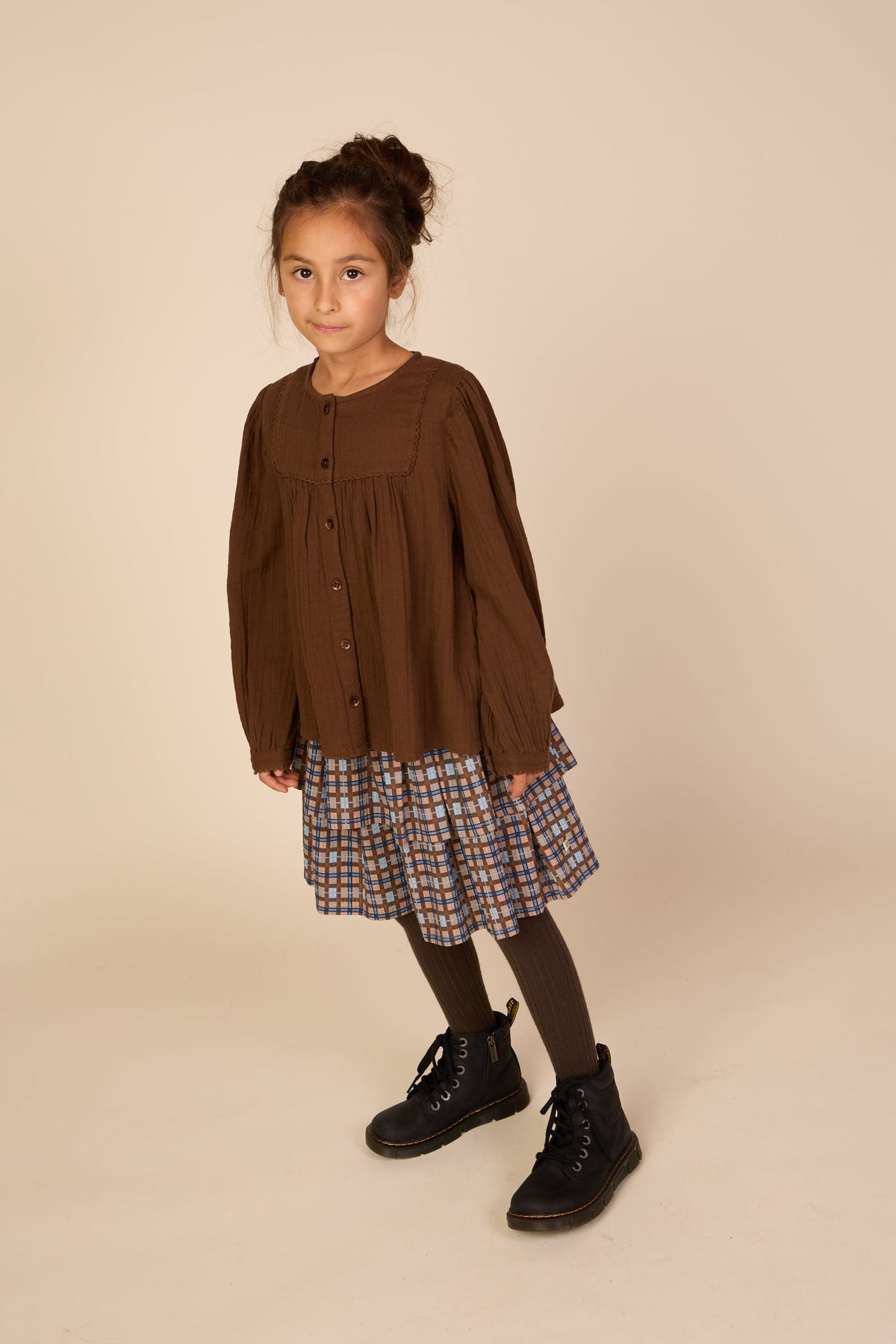Karierter Baumwollrock Tween - Blue | 101500 Penny