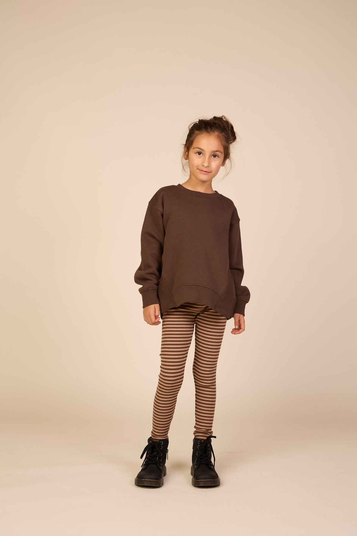 Gestreifte Ripp-Leggings Tween - Brown/Light Brown | 101611 Gloria