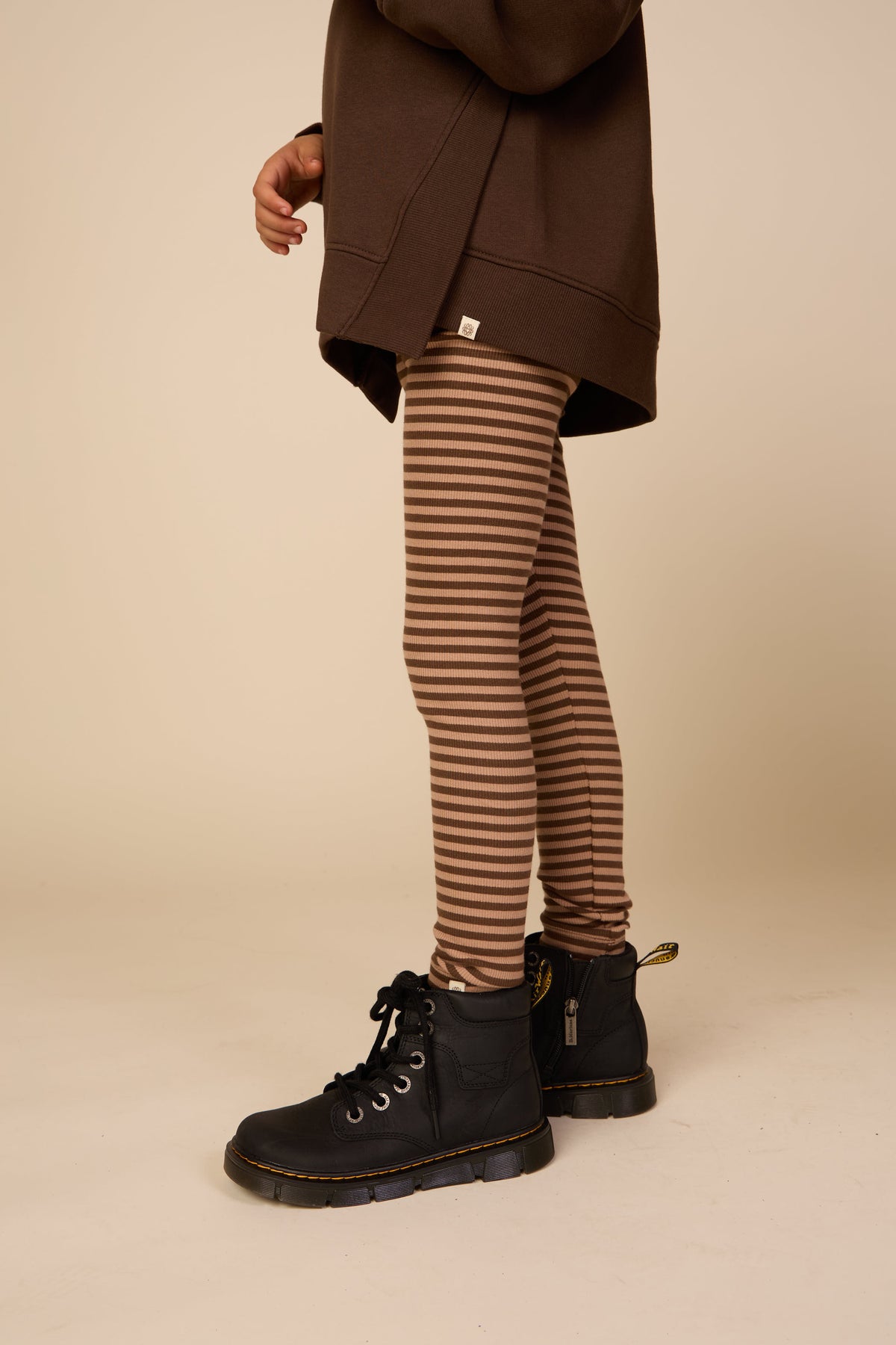 Gestreifte Ripp-Leggings Tween - Brown/Light Brown | 101611 Gloria