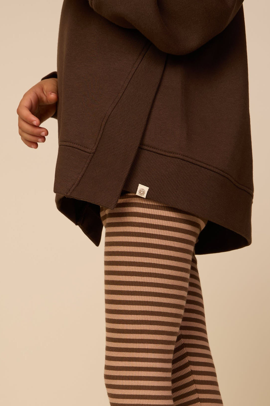 Sweatshirt mit Rippdetails Kids - Dark Brown | 101626 Zoe