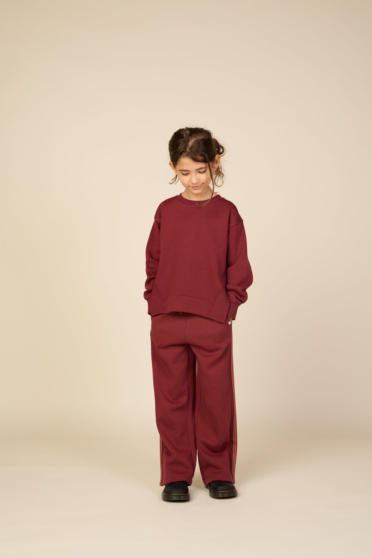 Sweatshirt mit Rippdetails Tween - Bordeaux | 101625 Zoe