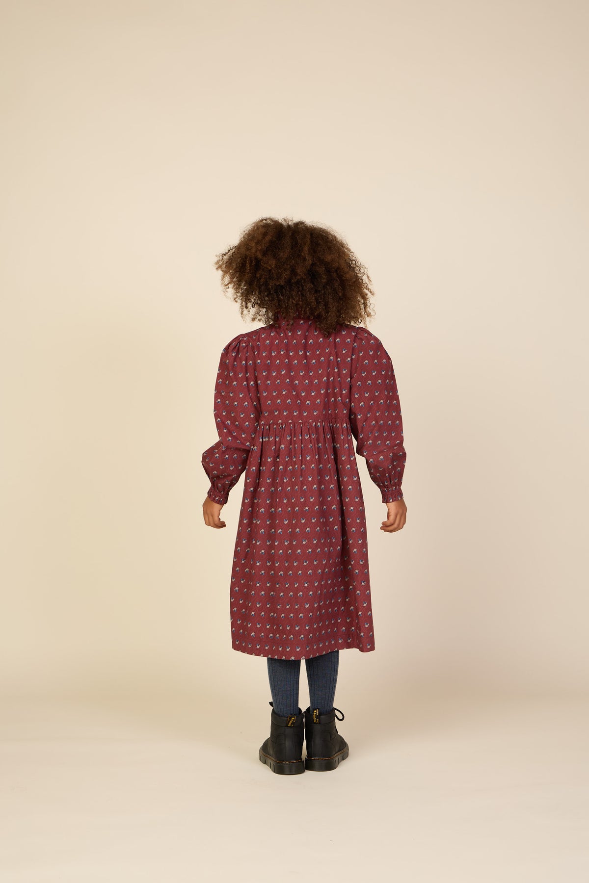 Popelinekleid mit Knopfleiste Tween - Bordeaux Flowerprint | 101439 Julia