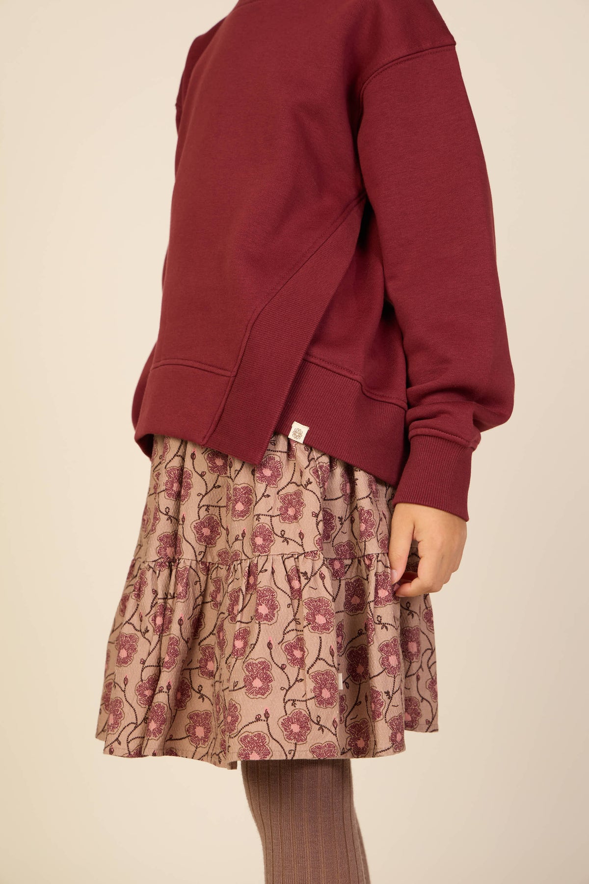 Geblümter Baumwollrock Tween - Rose/Bordeaux | 101430 Nova