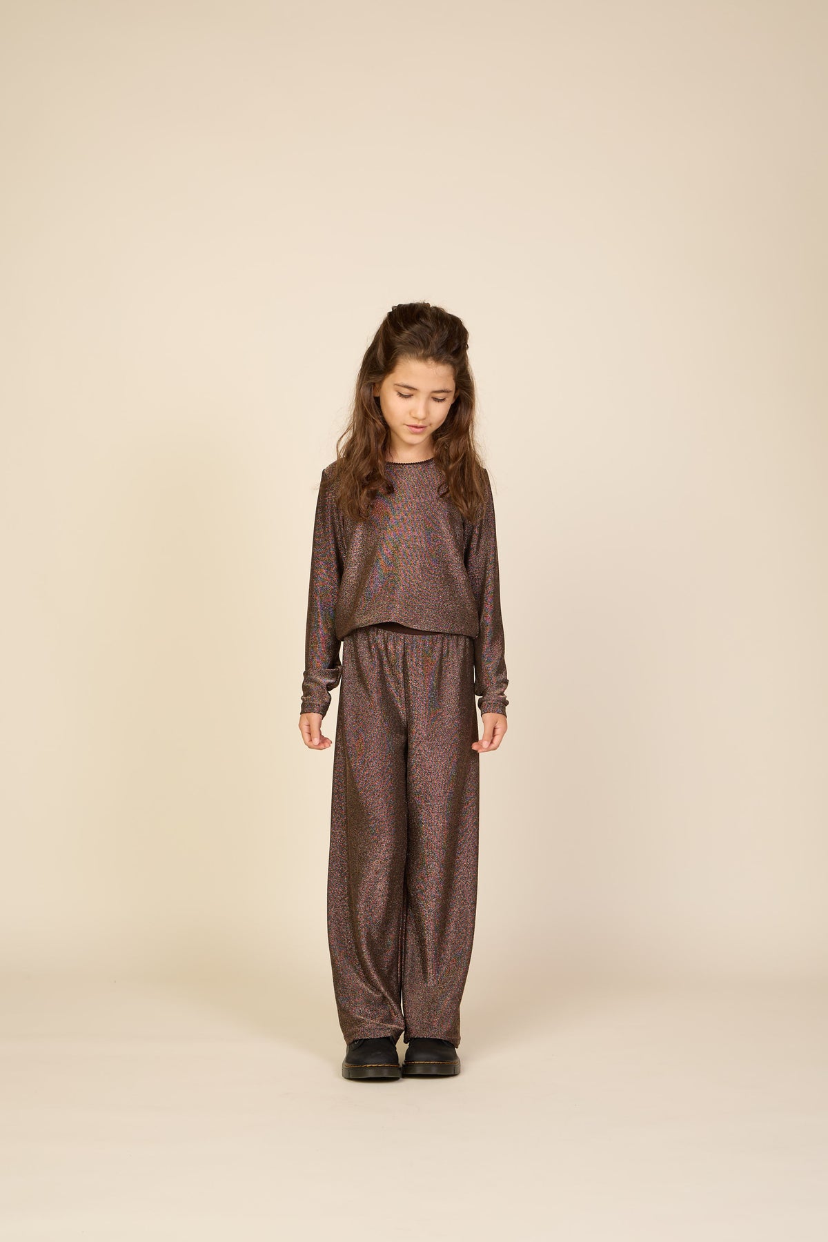 Langarmshirt mit Lurex Tween - Dark Brown | 101664 Helen
