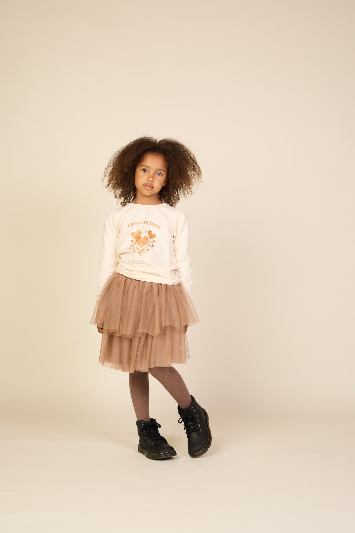 Langarmshirt mit Glitzerprint Tween - Offwhite | 101712 Piper