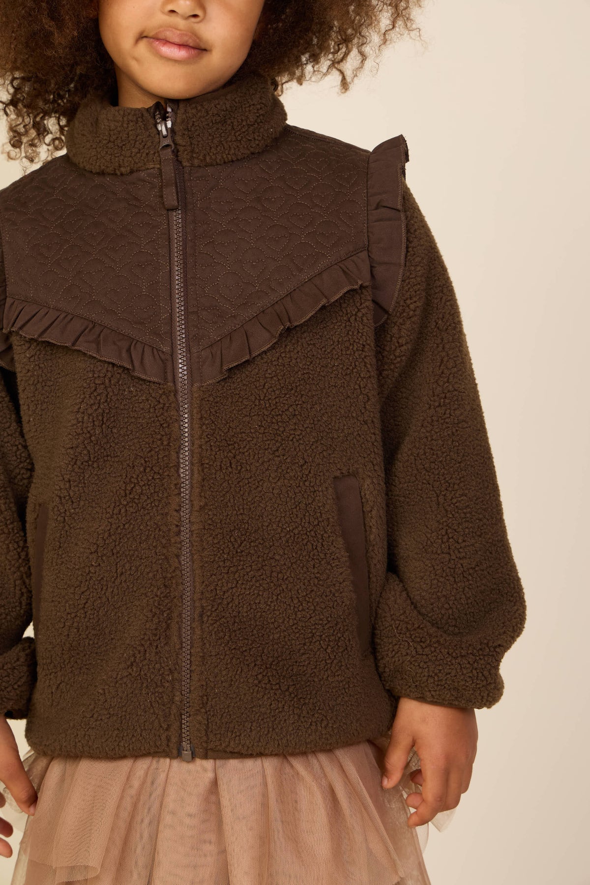 Teddyjacke mit gesteppter Passe Tween - Dark Brown | 101684 Hailey