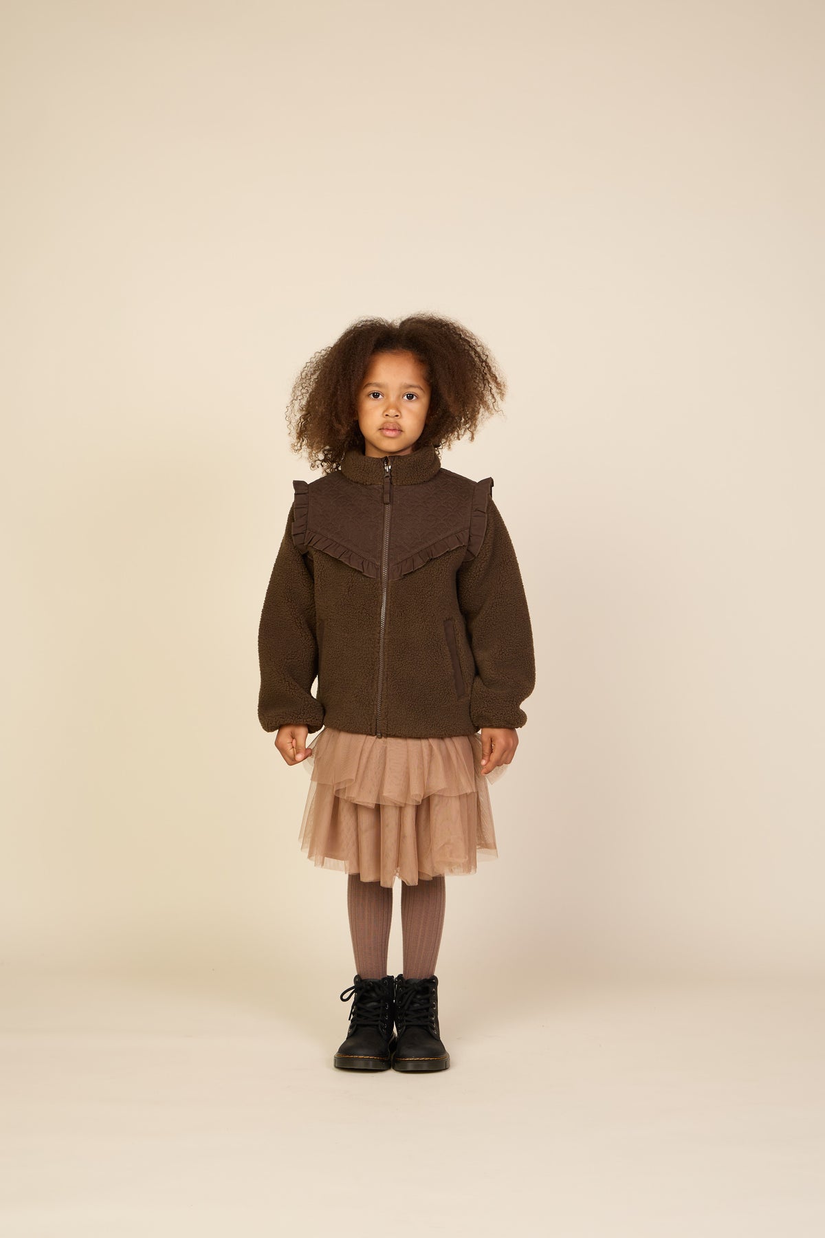 Teddyjacke mit gesteppter Passe Tween - Dark Brown | 101684 Hailey