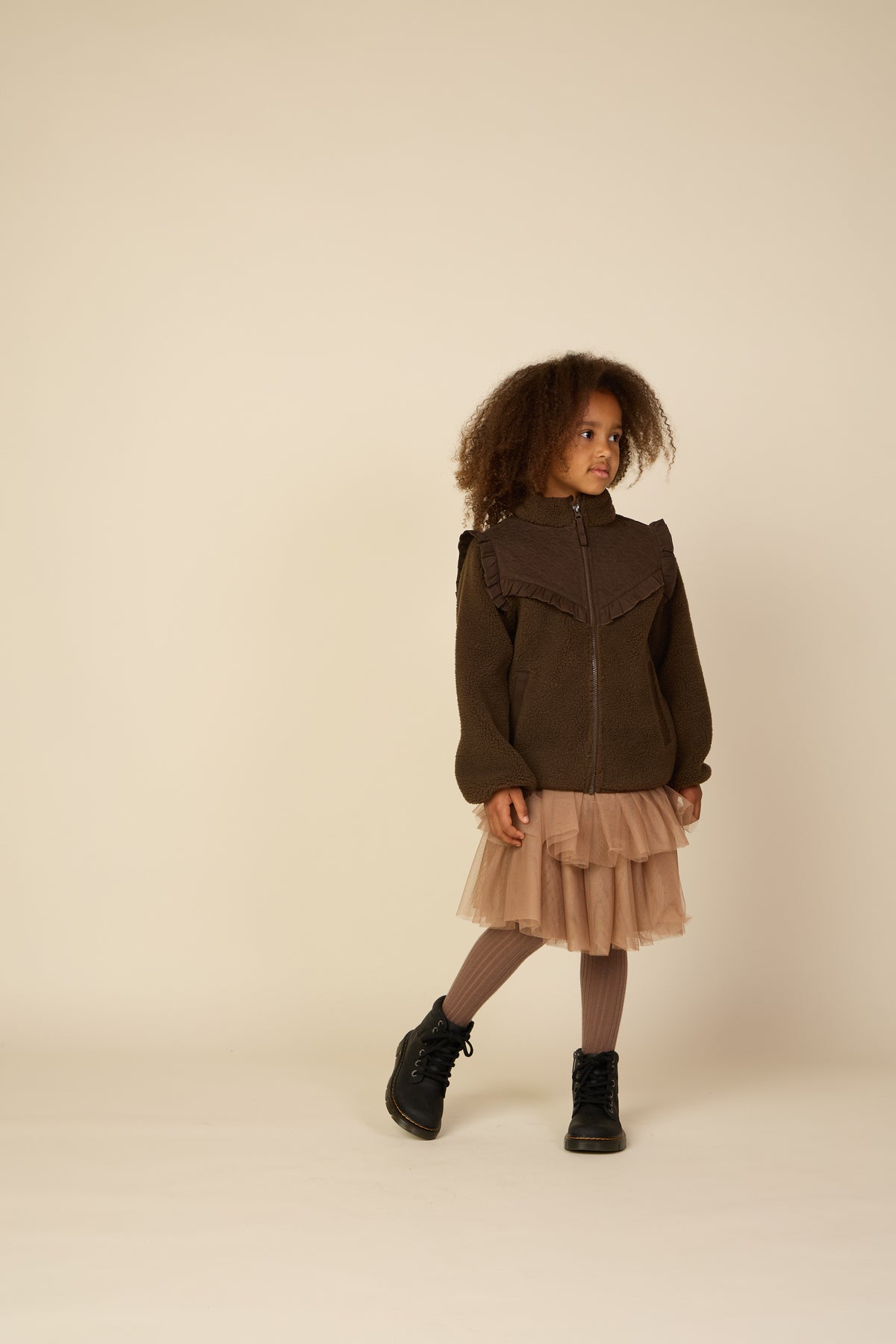 Teddyjacke mit gesteppter Passe Tween - Dark Brown | 101684 Hailey