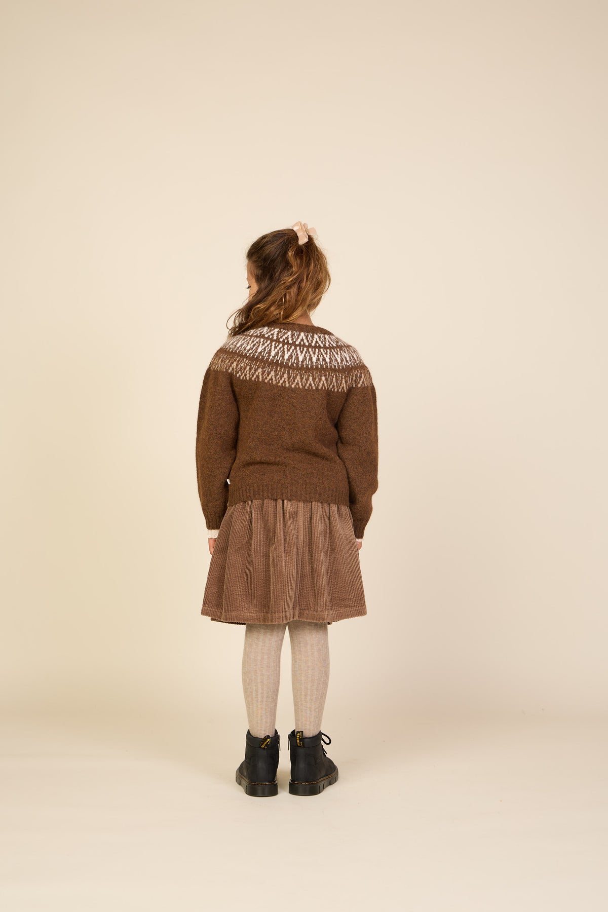 Jacquard-Strickjacke Tween - Brown | 101524 Daniella