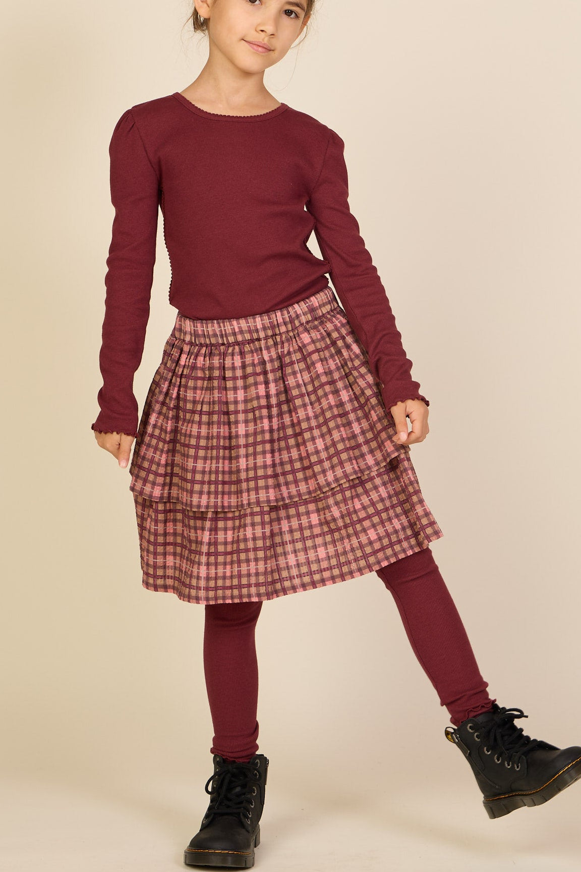 Gerippte Leggings aus Modal-Mix Tween - Bordeaux | 101570 Lottie