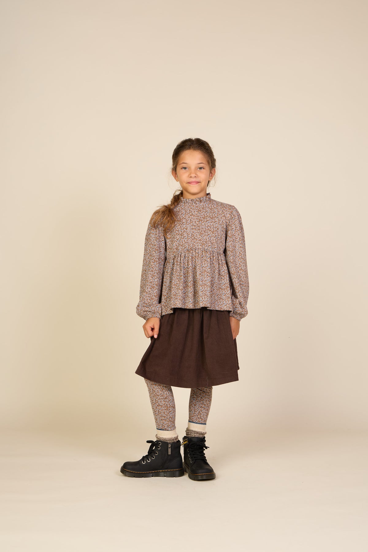 Kleingeblümte Jersey-Leggings Tween - Blue/Brown | 101550 Heidi