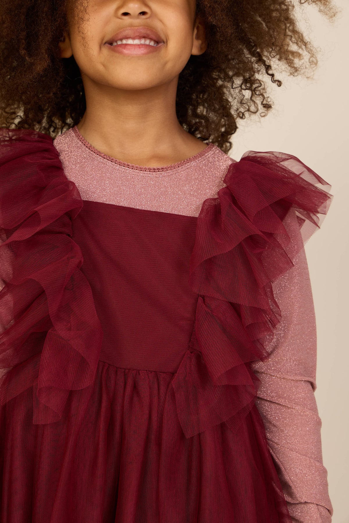 Langarmshirt mit Lurex Kids - Dusty Rose | 101665 Helen