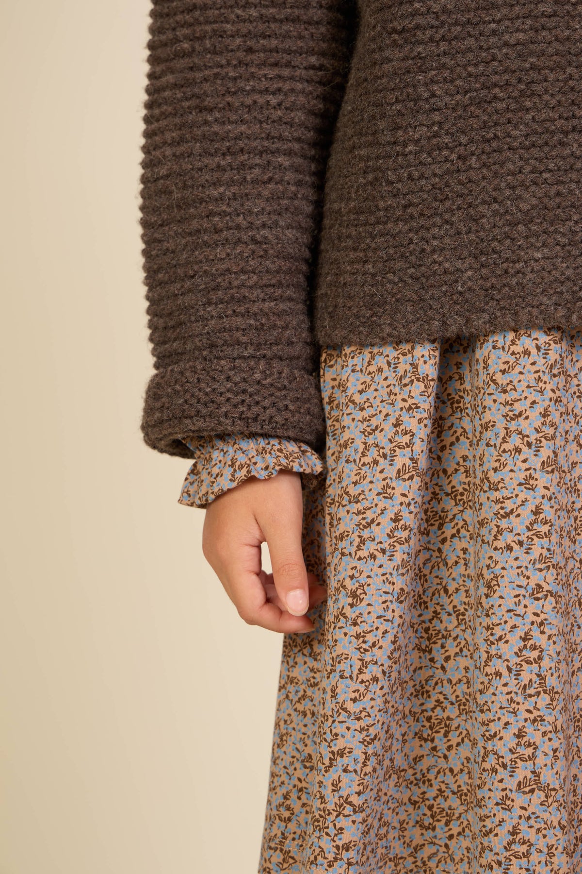 Strickjacke aus Wolle - Tween - Chocolate Melange | 100877 Maya