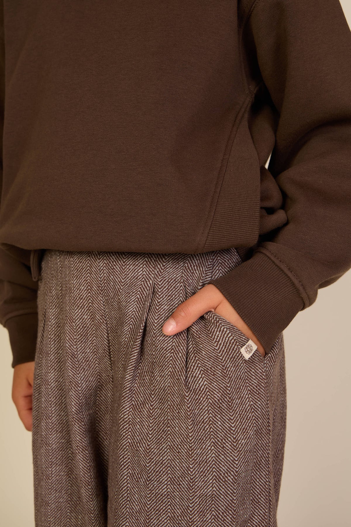 Baumwollhose mit Fischgrätmuster Tween - Dark Brown | 101522 Susse
