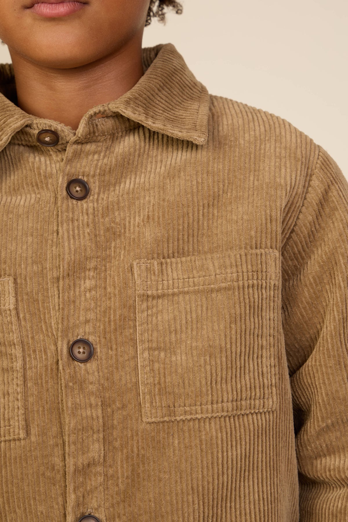 Cord-Overshirt mit aufgesetzten Taschen Tween - Khaki | 101540 Reed