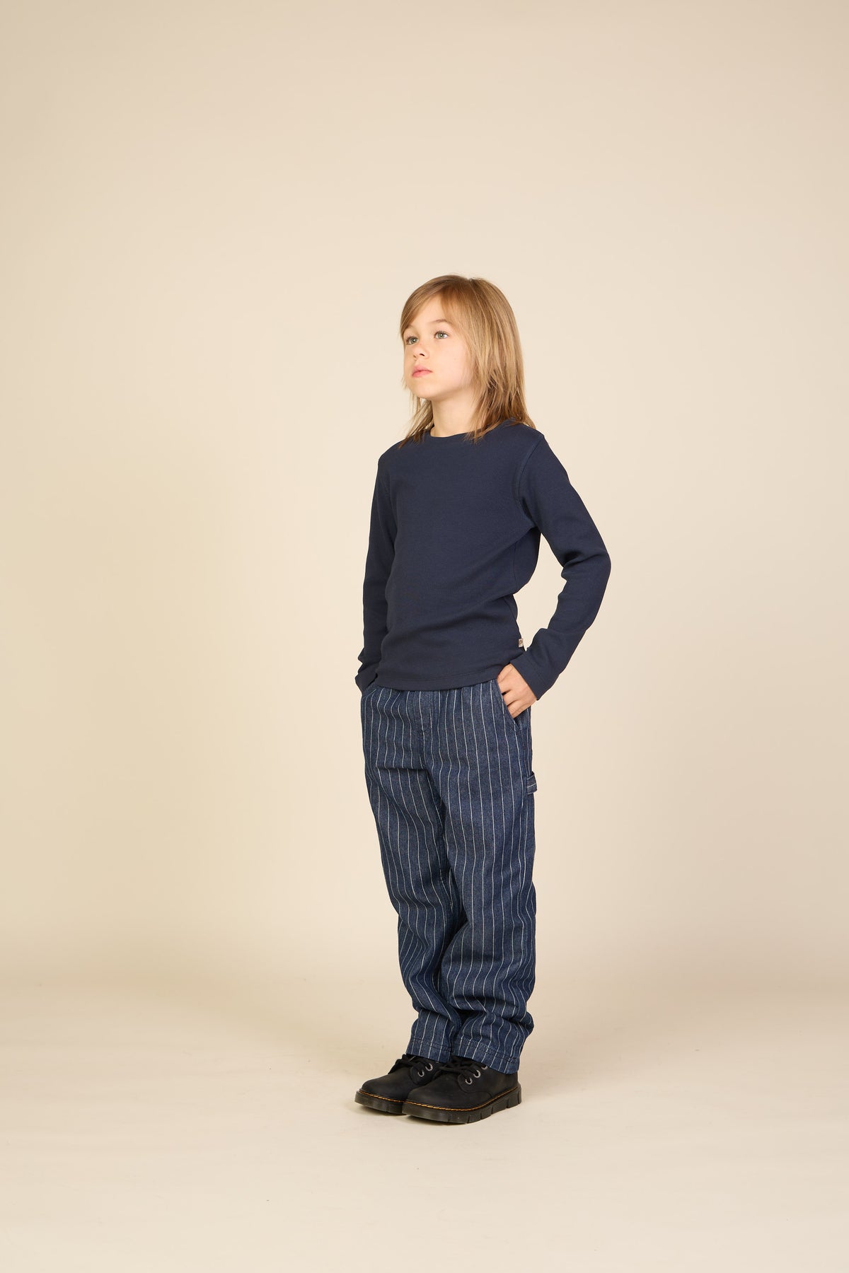 Geripptes Langarmshirt Tween - Navy | 101598 Conrad