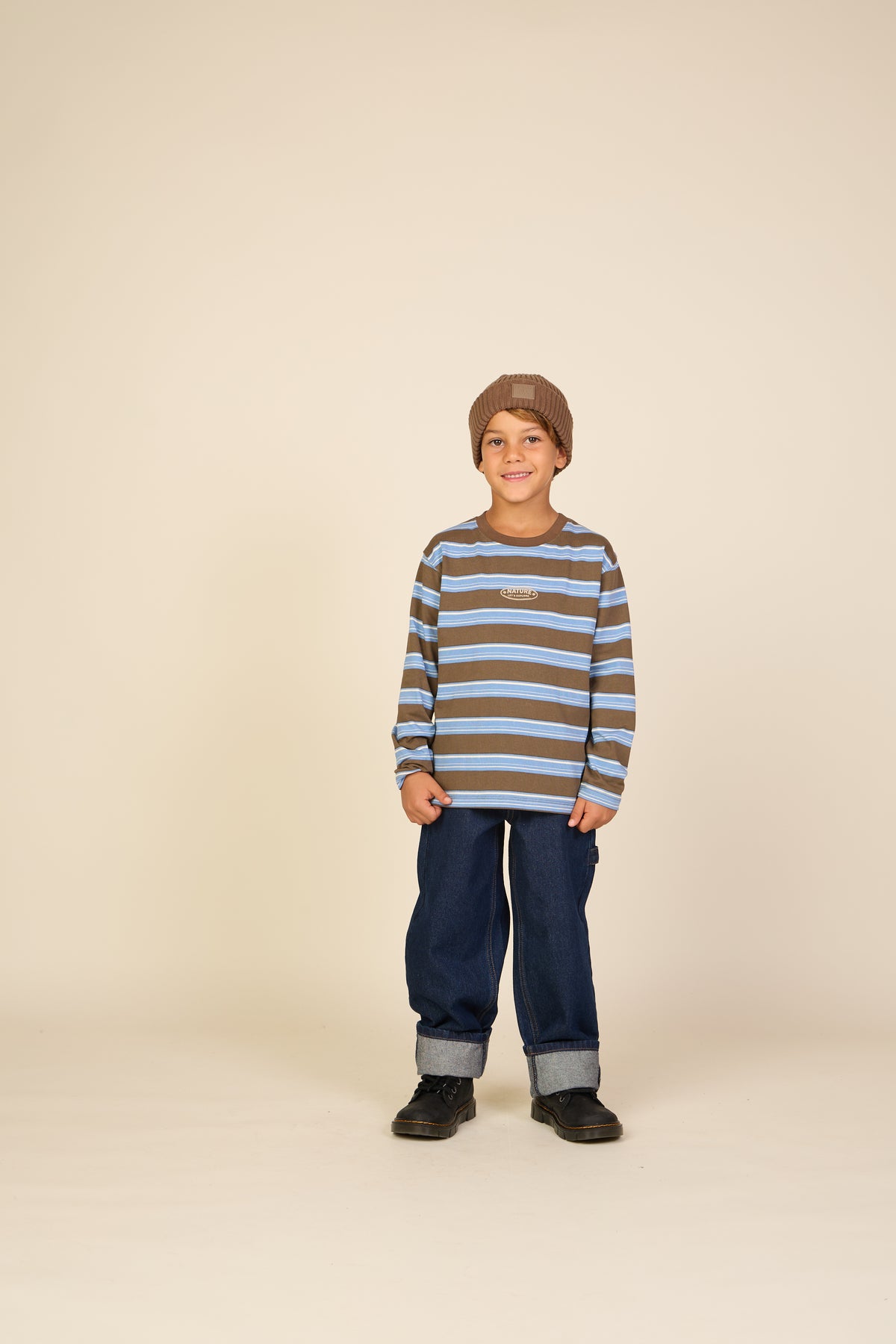 Gestreiftes Langarmshirt Tween - Brown /Blue | 101700 Hugo