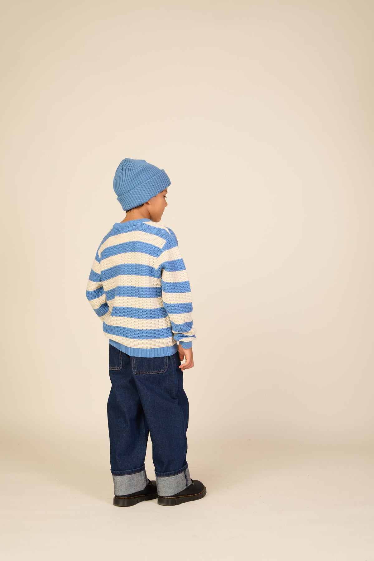 Gestreifter Strick - Tween - Dusty Blue / Offwhite | 101284 Brady