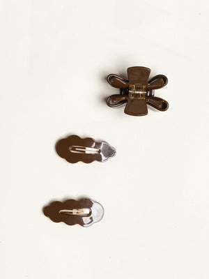 Set Klick- Haarspange & Haarklammer - All - Chocolate | 100886 Cille