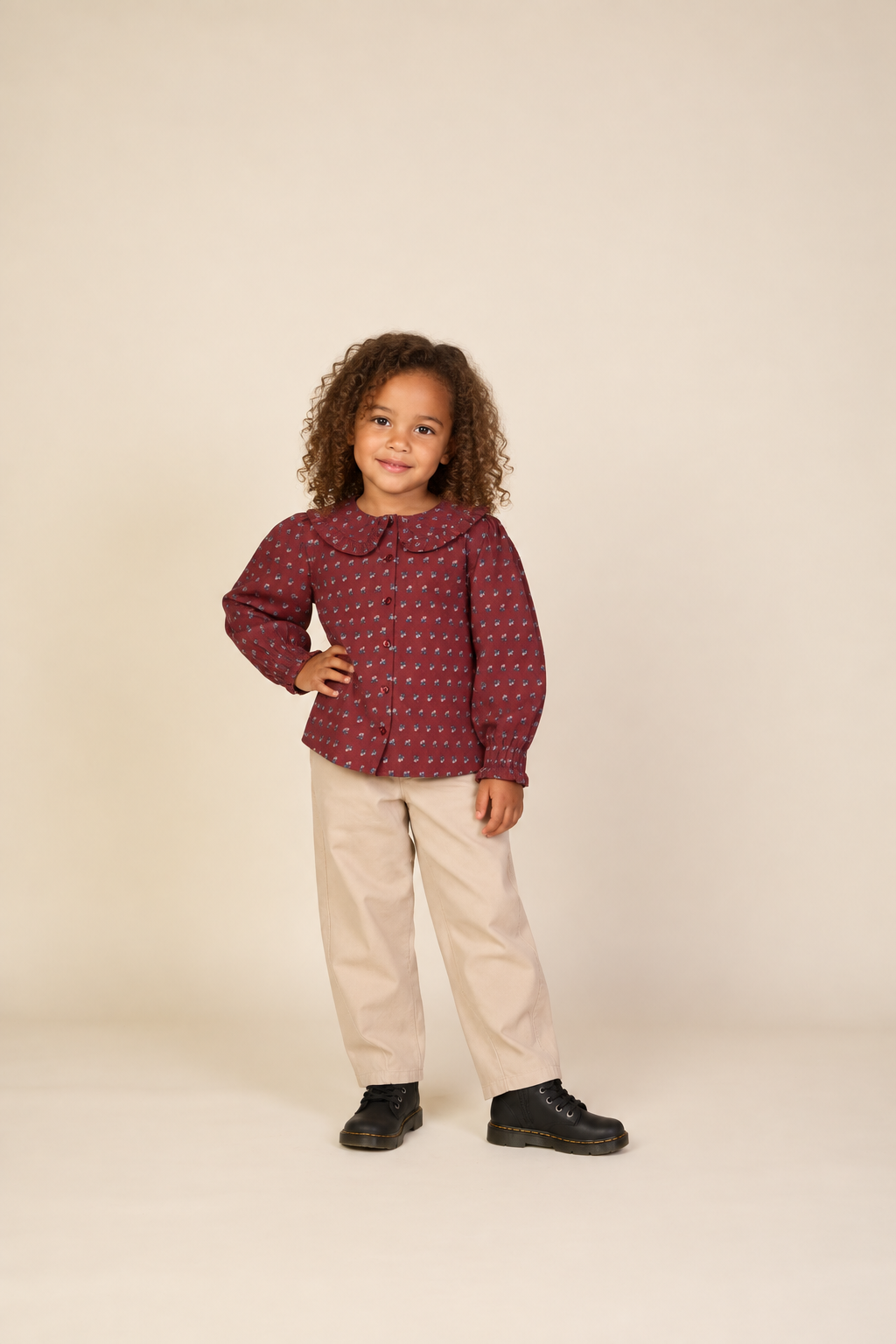 Baggy-Hose aus Canvas Kids - Light Beige | 101529 Jenna