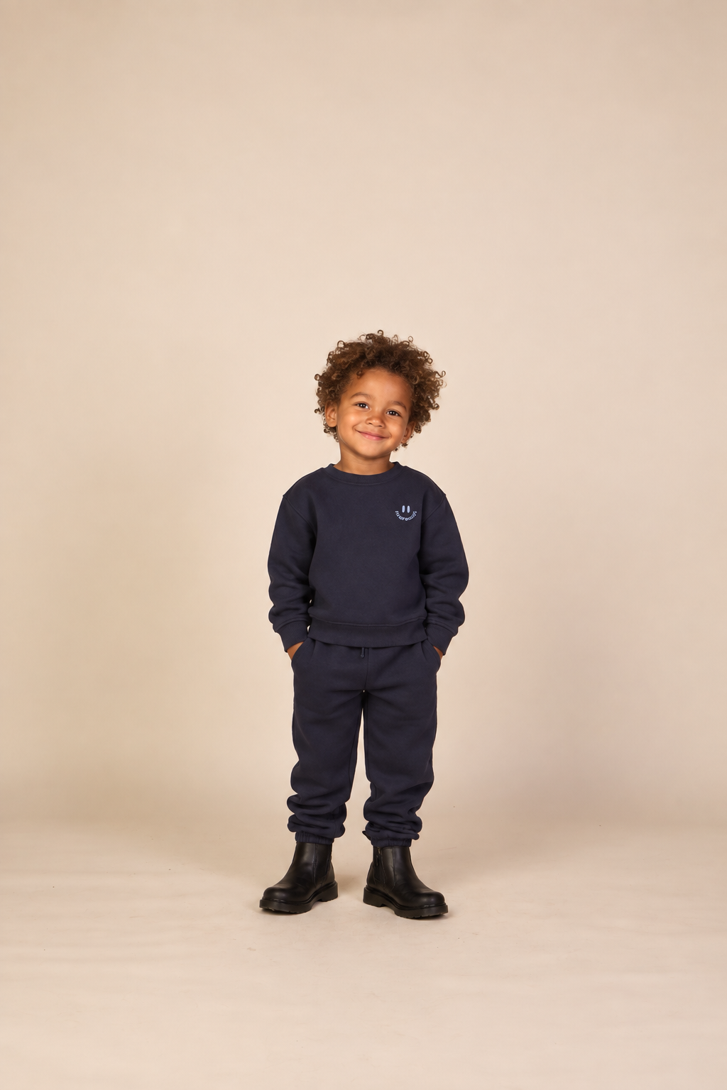Rundhals-Sweatshirt mit Smiley-Stickerei Kids - Navy | 101573 Andrew
