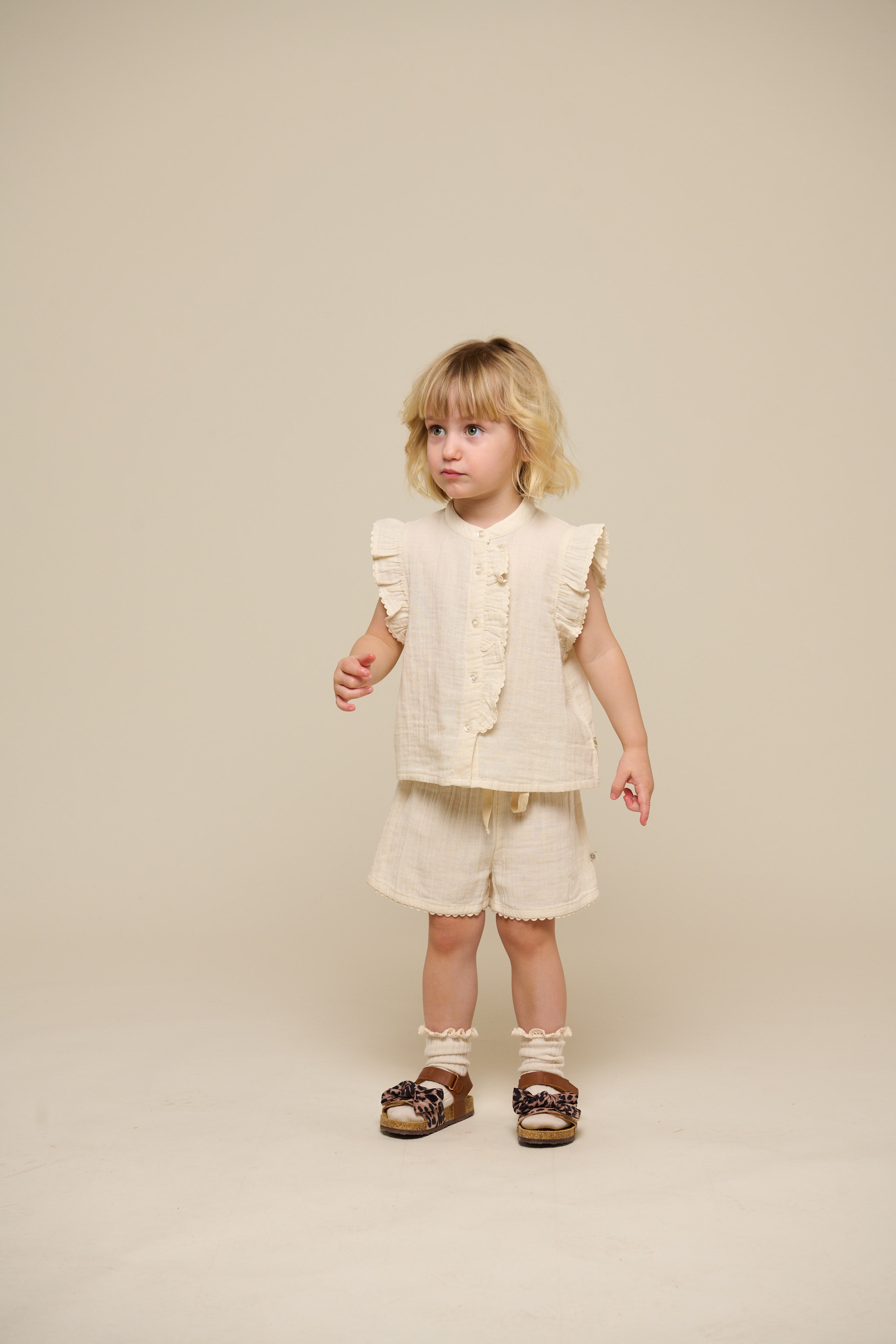 Gaze Shorts - Kids - Off White | 100924 Jasmine