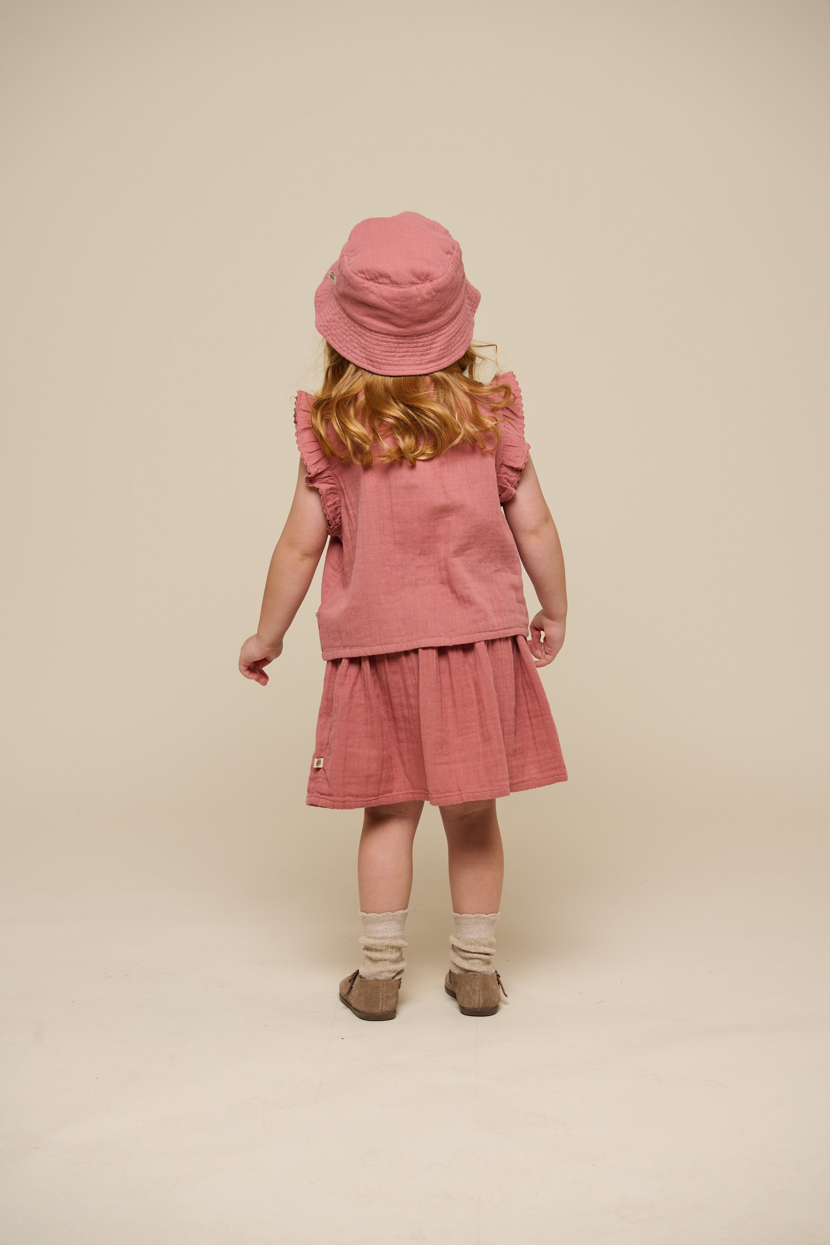 Ärmelloses Top aus Gaze - Kids - Old Rose | 100932 Jasmine