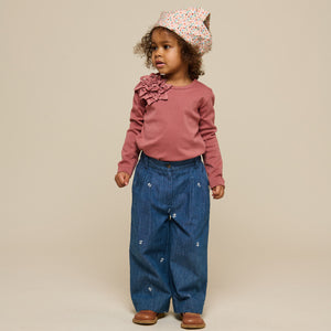 T-Shirt mit Blumenapplikation - Kids - Old Rose | 101233 Sarah